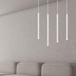 Lampada a sospensione Selter in acciaio bianco opaco