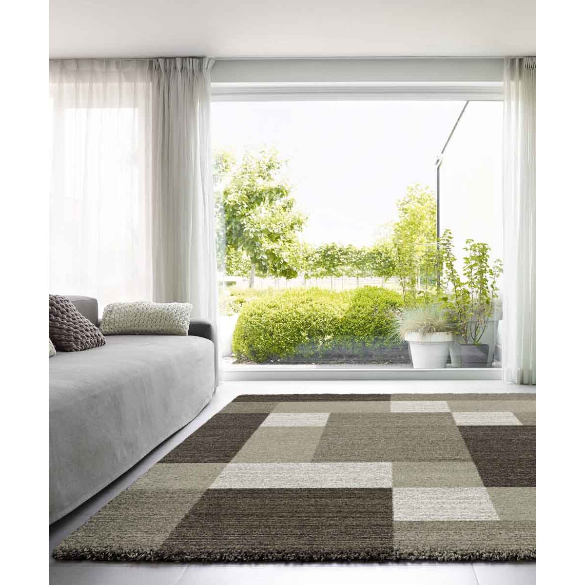 Tappeto Moderno Disegno Geometrico Salotto Beige