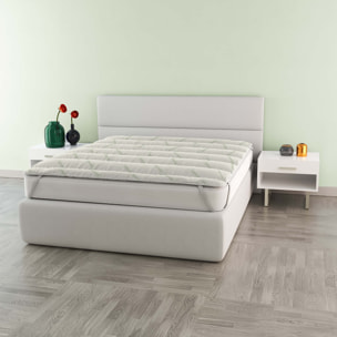 TOPPER TRAPUNTATO CANAPA CON ELASTICI - Made in Italy