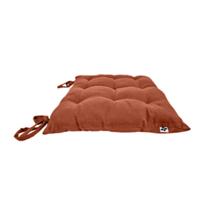 Coussin / Galette de chaise 38 x 38 cm en coton avec nouettes - KALA