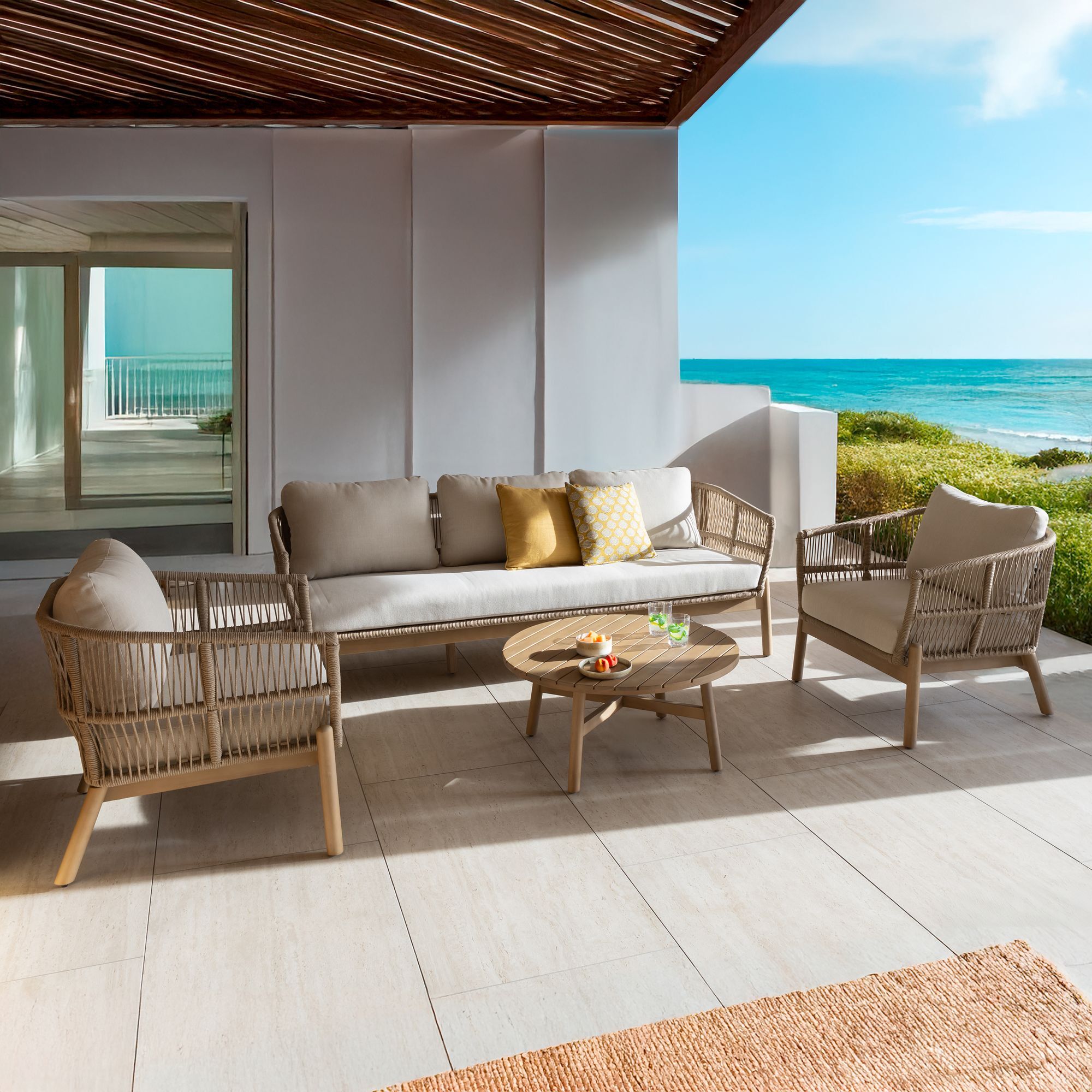 Salon de jardin en bois d'acacia 5 places BAHIA