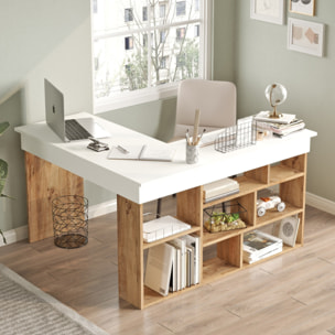 Bureau d'angle design avec étagères OITA