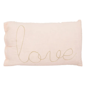 Coussin rectangulaire "Lili" en gaze de coton 50x30cm rose