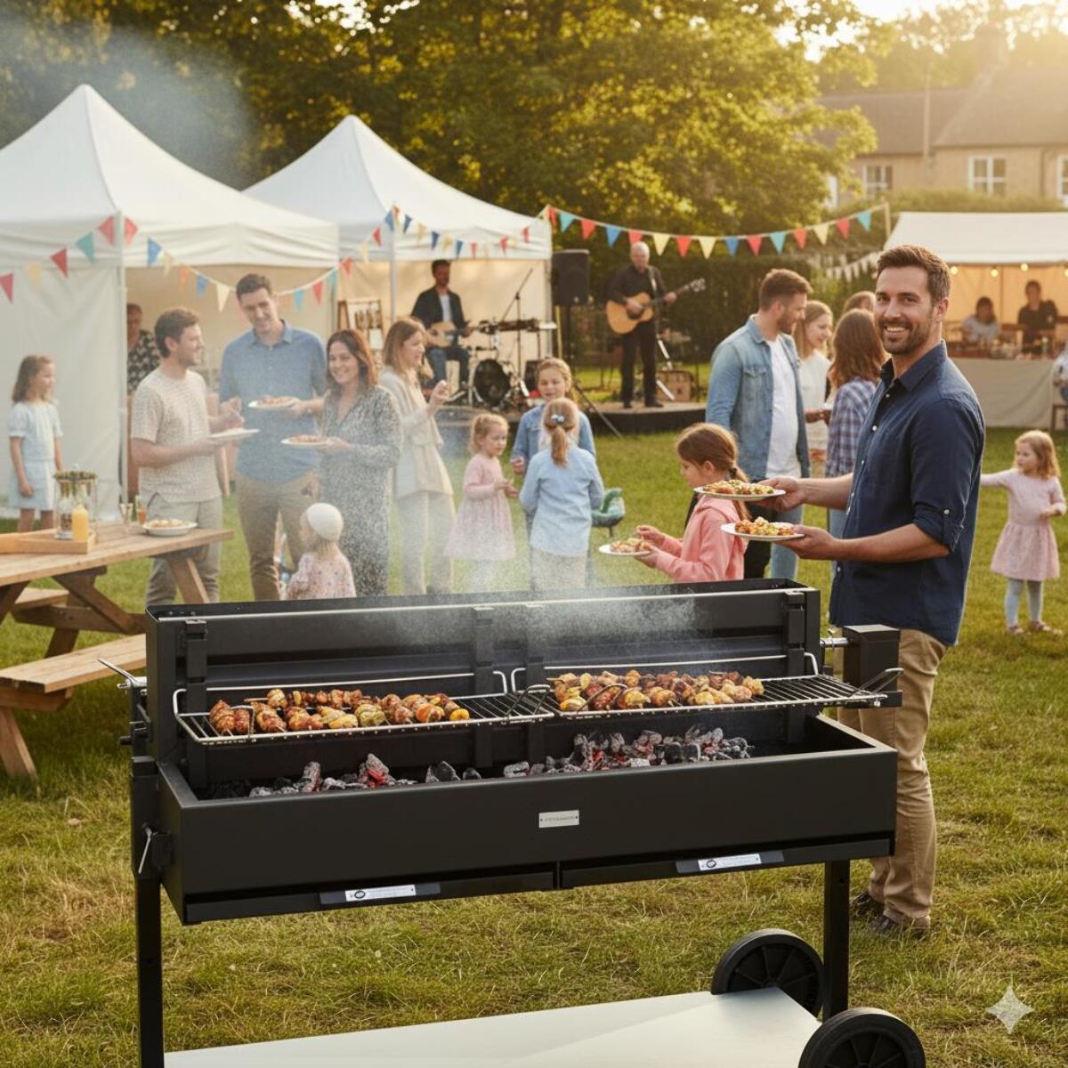 Barbecue Méchoui Sur Chariot - LE MARQUIER