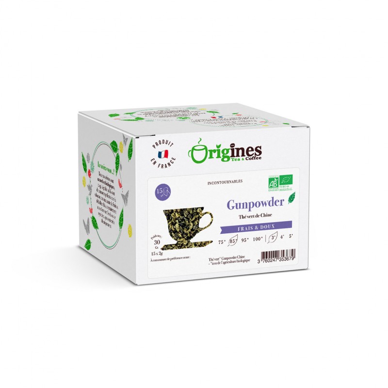 Gunpowder - Thé vert Bio de Chine - Infusettes 15x2g