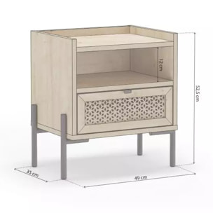 Mesita de noche Koivu Roble Negro