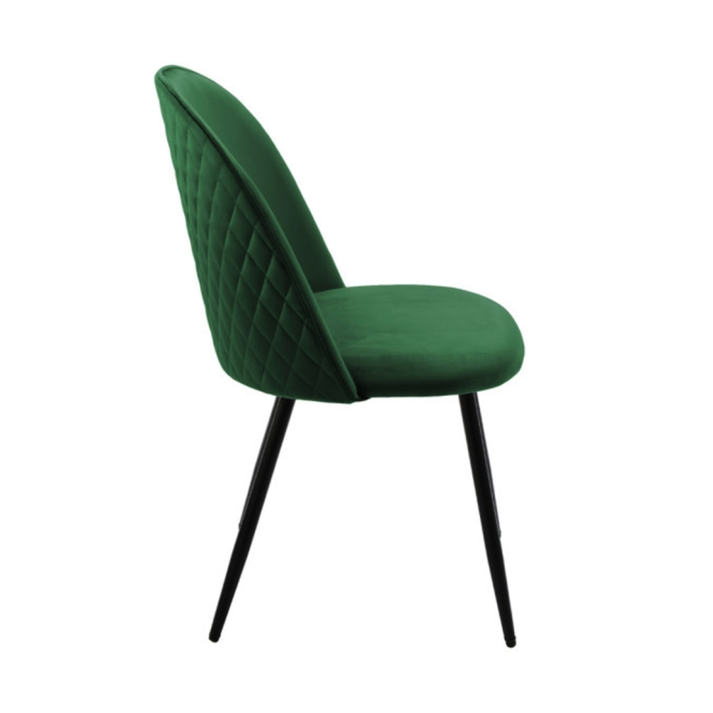 Chaise en velours dossier capitonné pieds métal Noir- SANSA