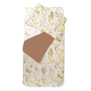 Parure de lit enfant animaux de safari - Jaune