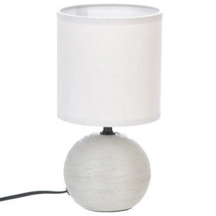 Lampe "Timeo" gris clair striée - céramique H25 cm