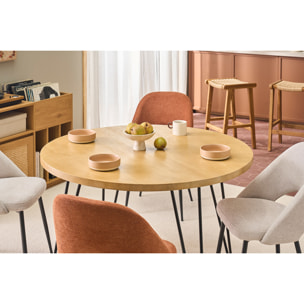 Table à manger ronde en bois manguier massif D116 cm VIBES