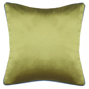 Housse de coussin polyester anti tache uni Velours uni lichen-titane