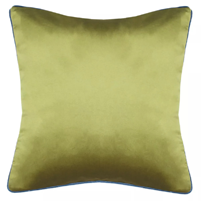 Housse de coussin polyester anti tache uni Velours uni lichen-titane