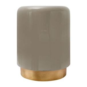 Tavolino Art Deco 350 in metallo taupe e oro