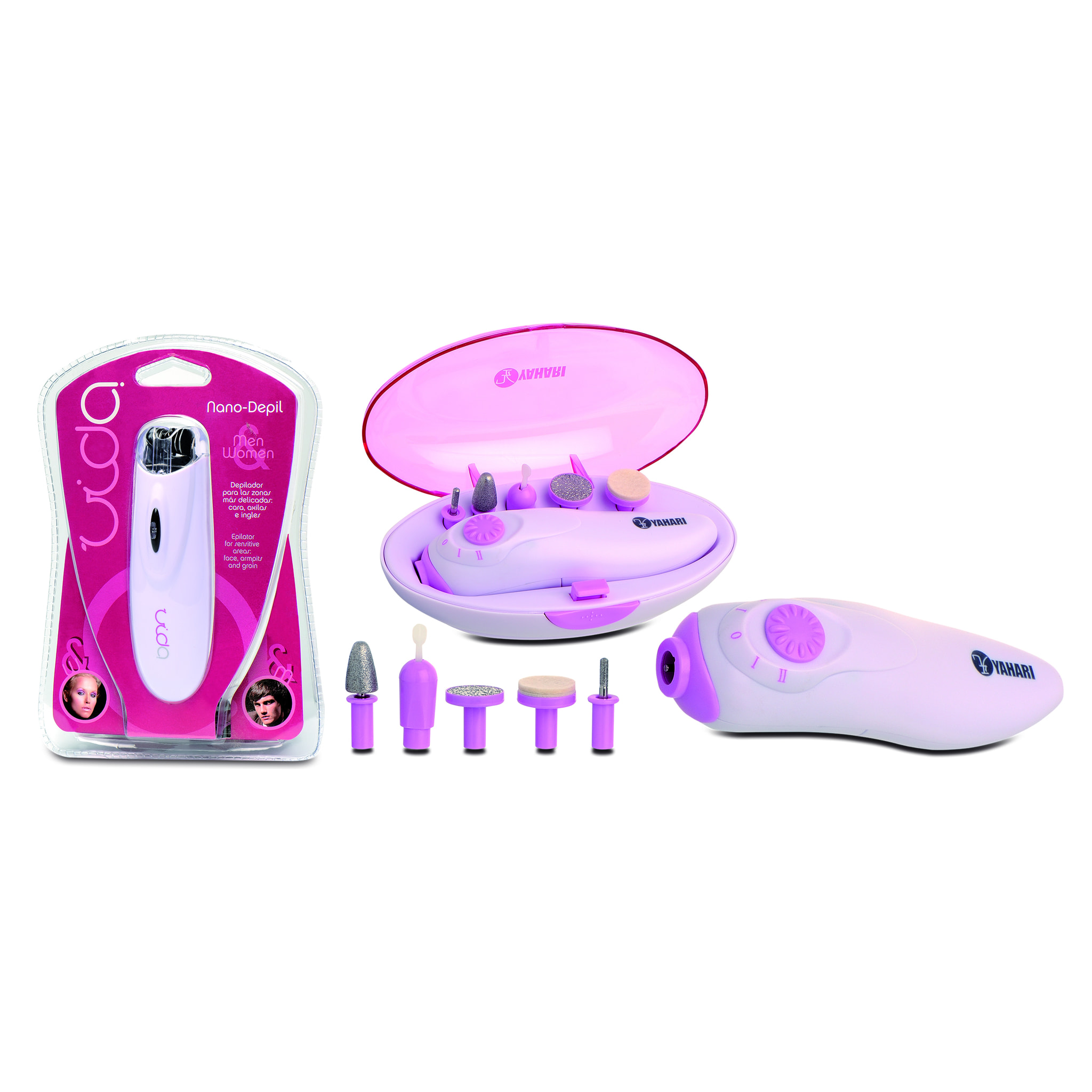 Set Composto Da Epilatore Mini Elettrico + Set Professionale Manicure E Pedicure Yahari
