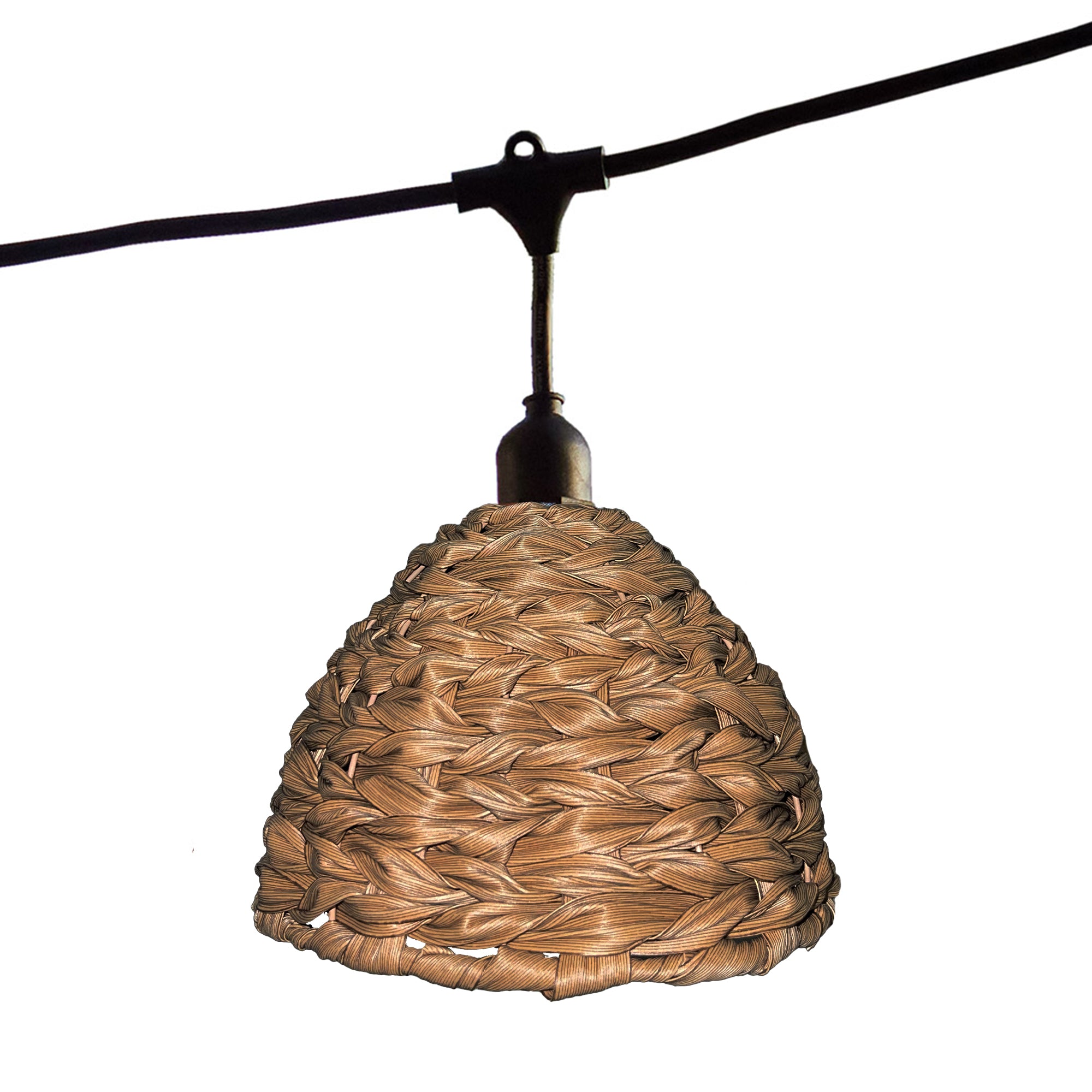Lot de 2 guirlandes lumineuses extérieur connectables 14 abat-jour cloche marron style rétro ampoules E27 LED blanc chaud 2x MELLOW LIGHT 10m
