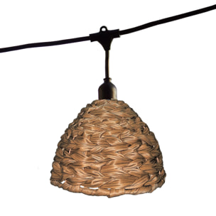 Lot de 2 guirlandes lumineuses extérieur connectables 14 abat-jour cloche marron style rétro ampoules E27 LED blanc chaud 2x MELLOW LIGHT 10m