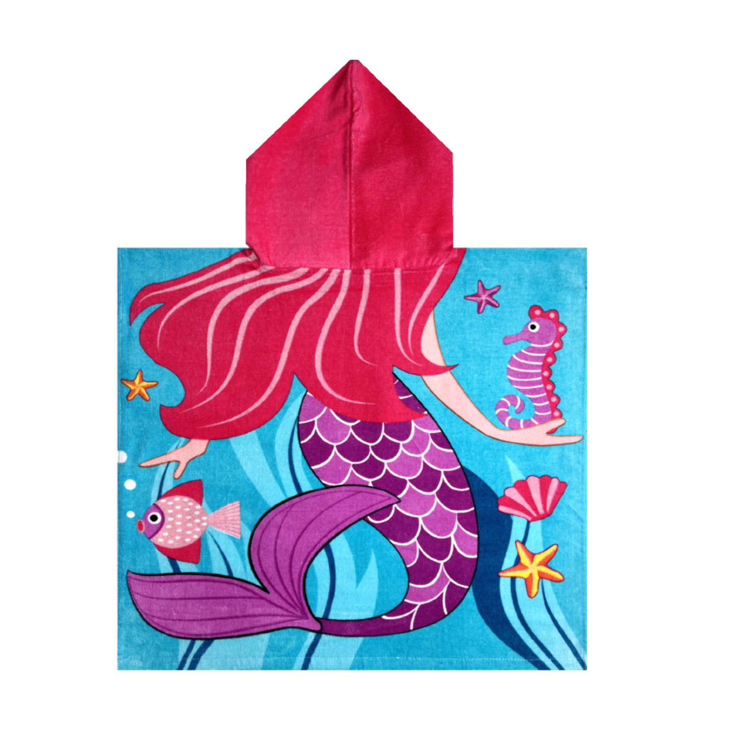 Telo Mare Poncho Per Bambini In Spugna