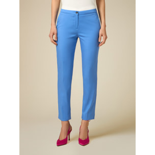 Oltre - Pantaloni basic misto cotone - Blu