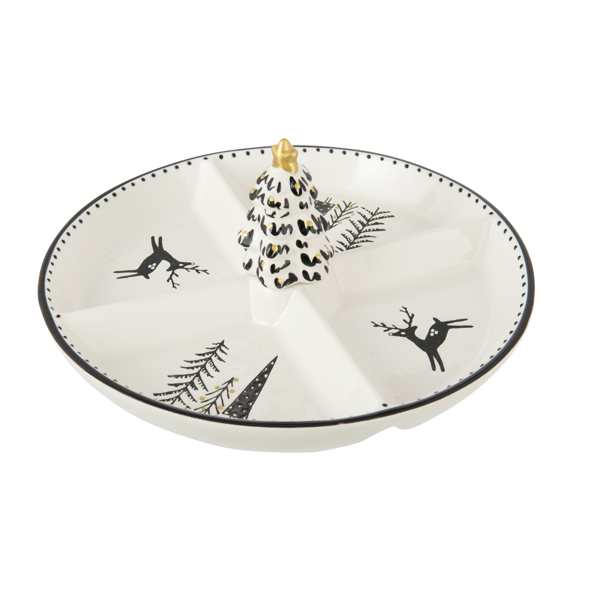 J-Line plateau Dolomie - céramique - blanc/noir