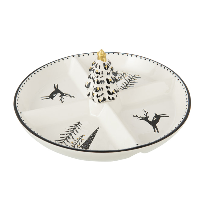 J-Line plateau Dolomie - céramique - blanc/noir