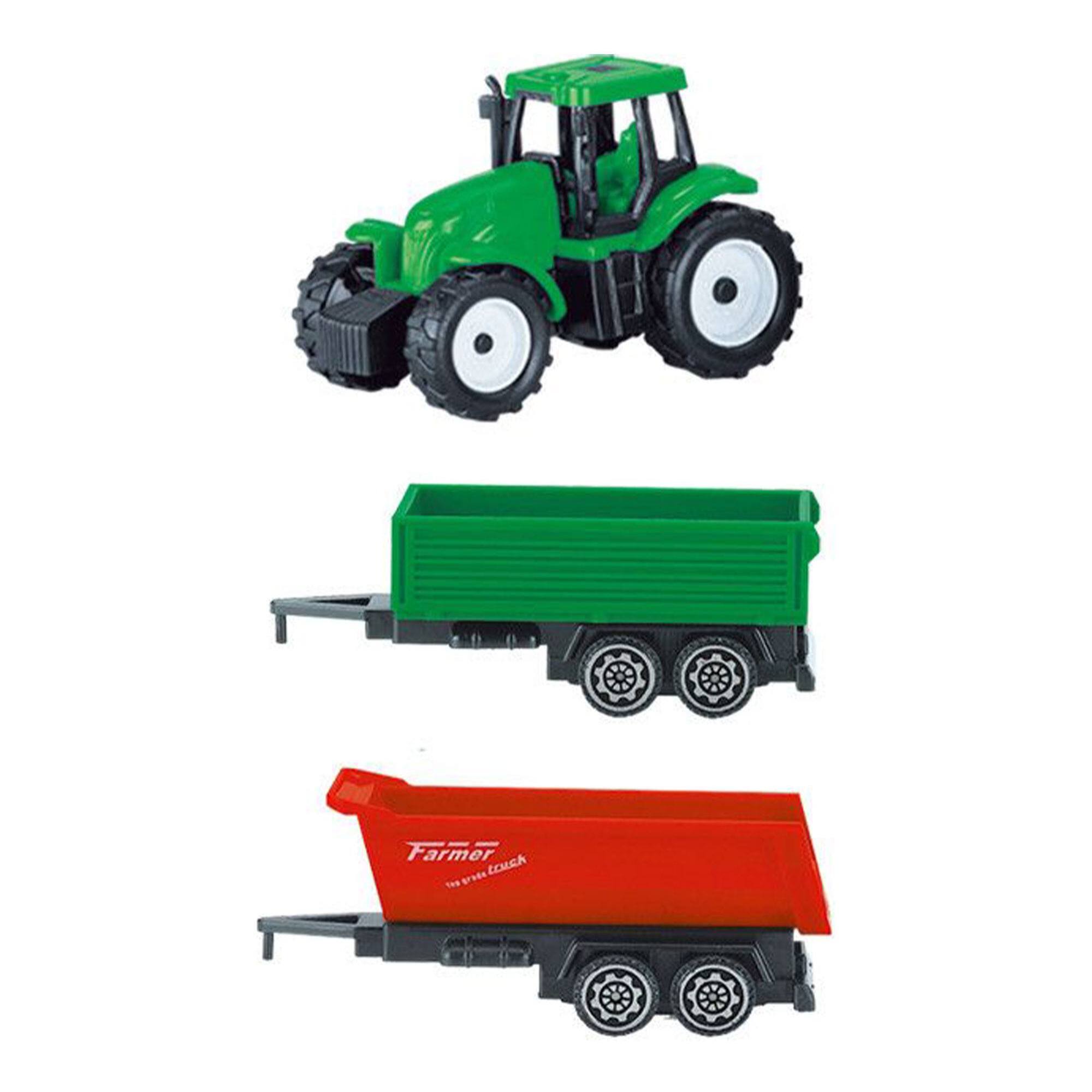 Well home tractor con 2 remolques de 27 cm con diseño aleatorio para construcción o agrícola