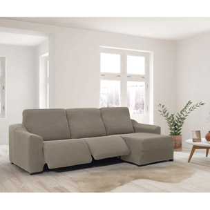 Funda para Chaise Longue derecho (visto de frente ) brazo corto SÚPER ELÁSTICA con RELAX modelo HELENA