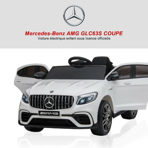 Voiture véhicule électrique enfants 12 V 35 W V. max. 3 Km/h télécommande effets sonores + lumineux blanc Mercedes GLC AMG