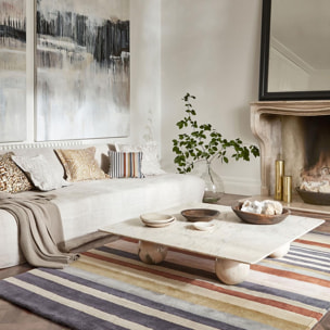 Tapis salon et chambre fait à la main en laine motif géométrique