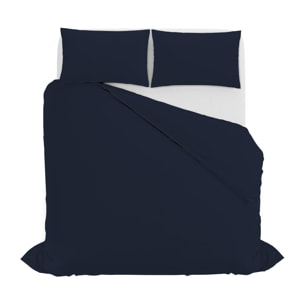 PARURE COPRIPIUMINO ELEGANT MADE IN ITALY MICROFIBRA- BLU SCURO MATRIMONIALE