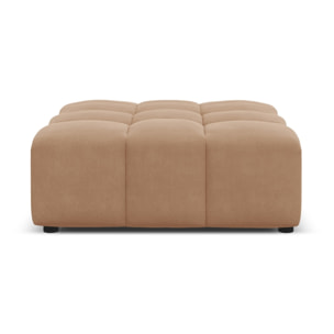 Pouf "Luc" en velours beige foncé