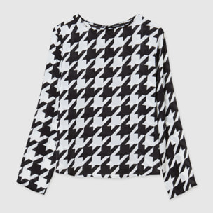 Blusa in pied de poule