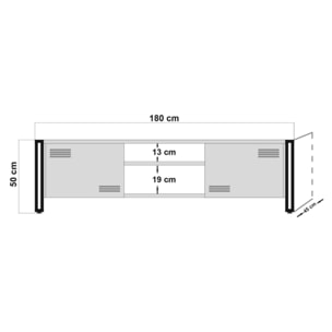 Meuble TV industriel 180 cm MARLIN