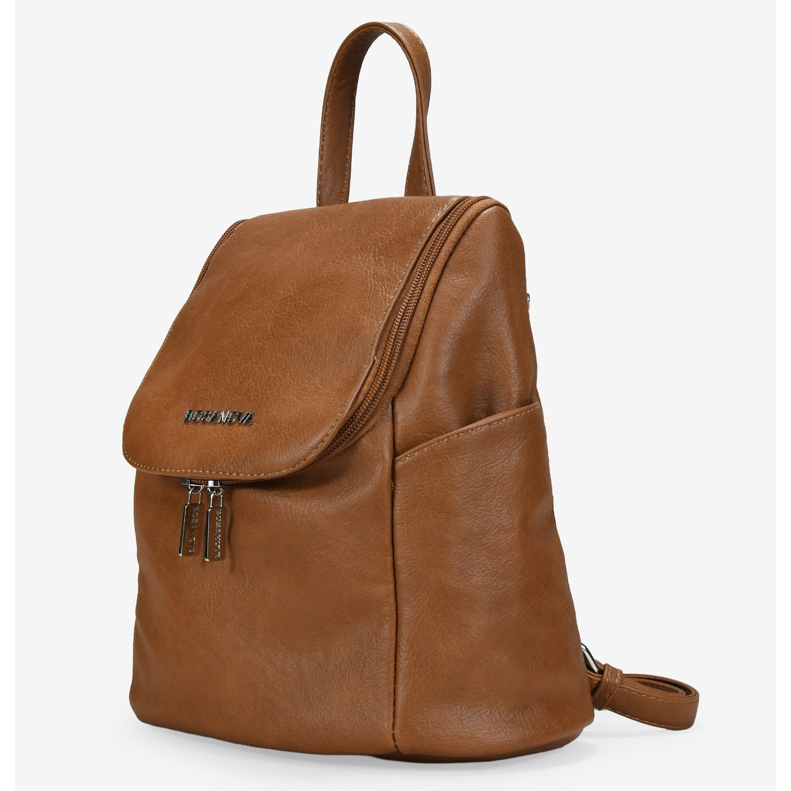 Mochila deportiva cuero con solapa