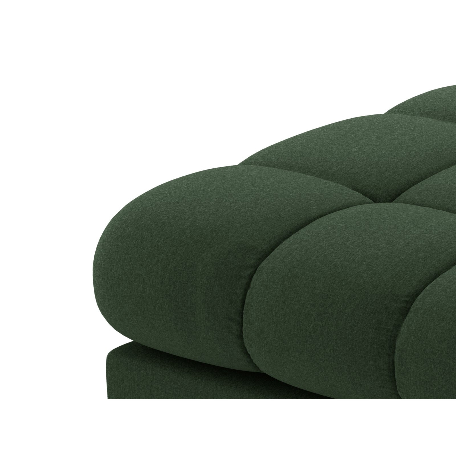 Méridienne droite "Bali" en tissu structurel vert foncé