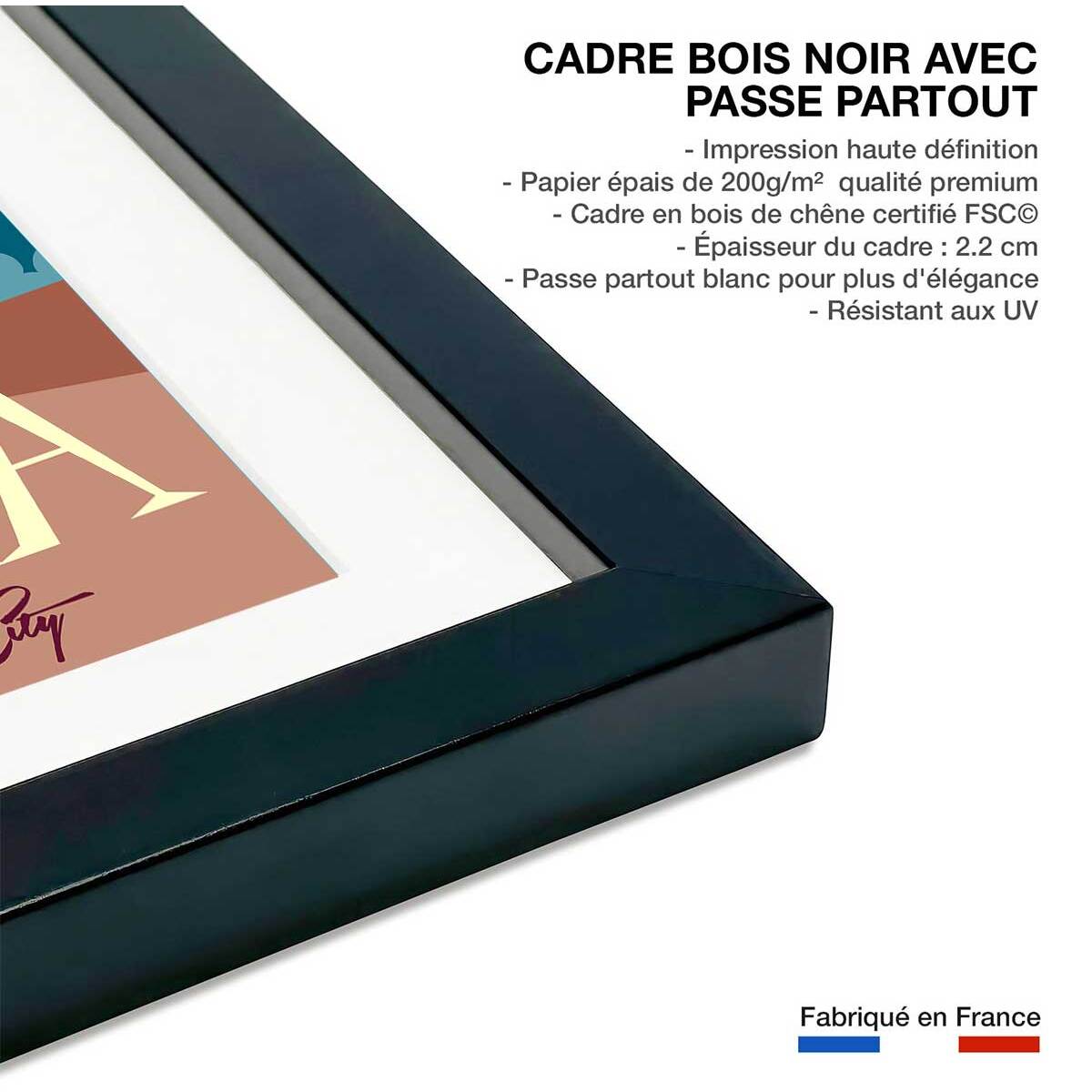 Affiche voyage en amoureux Affiche sous cadre noir