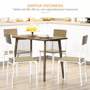 Mesa de Comedor Mesa de Cocina Rectangular Mesa para Salón con Patas de Madera de Pino para Oficina 98x60x76,5 cm Natural