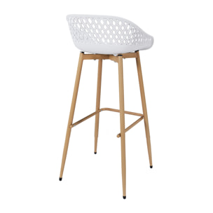 Tabouret De Bar Malaga Blanc - Lot De 2