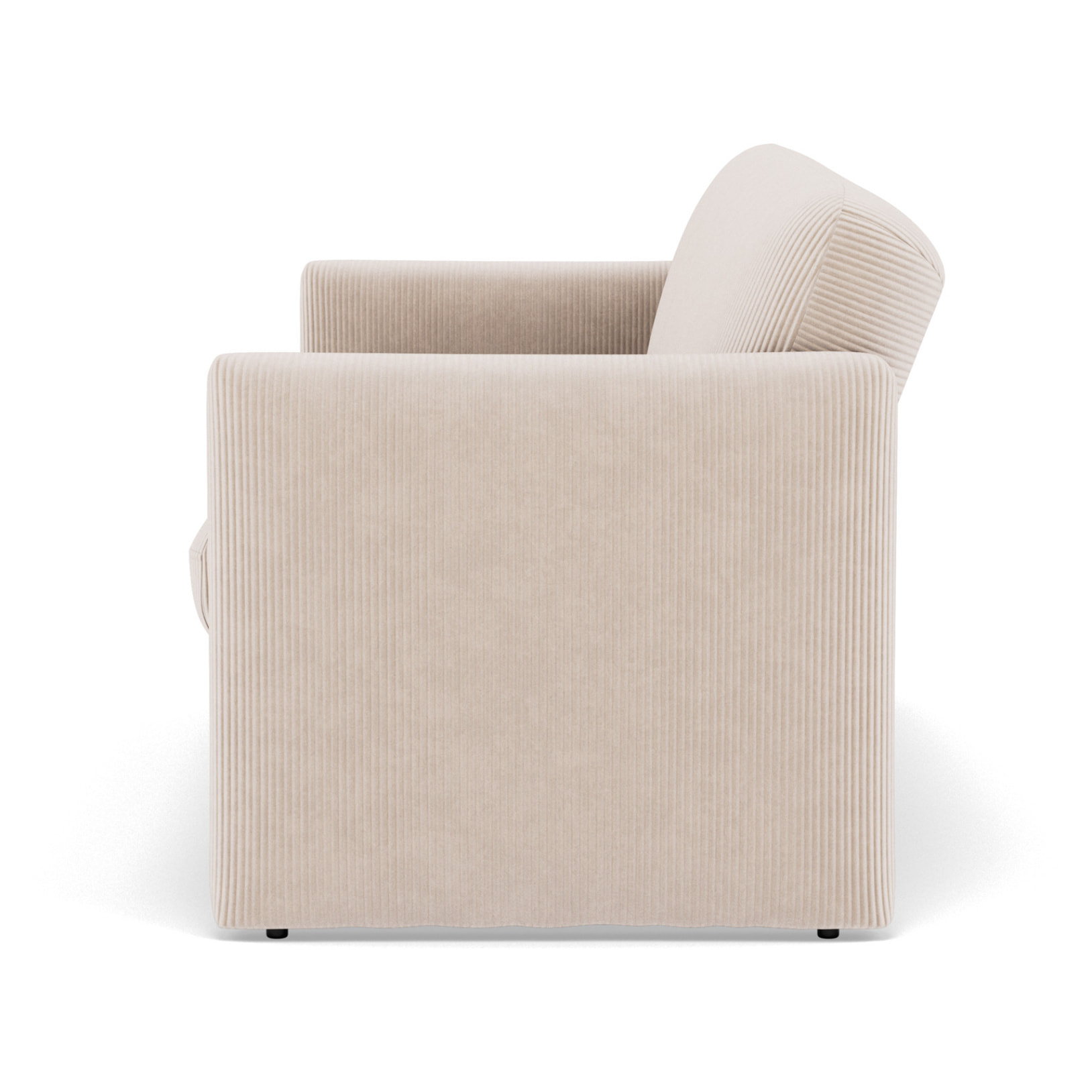 Mathis - Canapé convertible clic-clac 3 places en velours côtelé - Beige