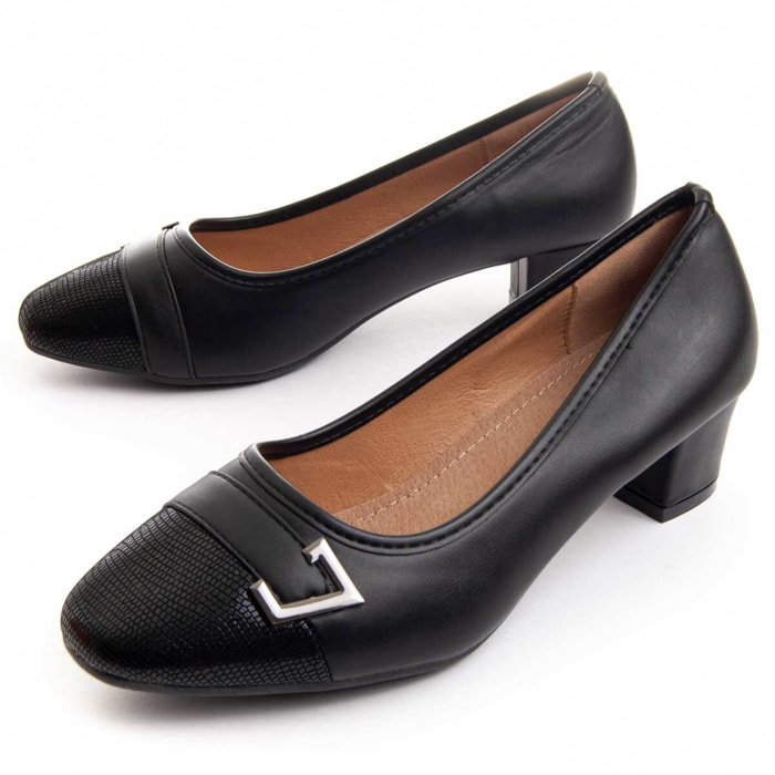 Zapatos de Tacón - Negro - Altura: 3 cm