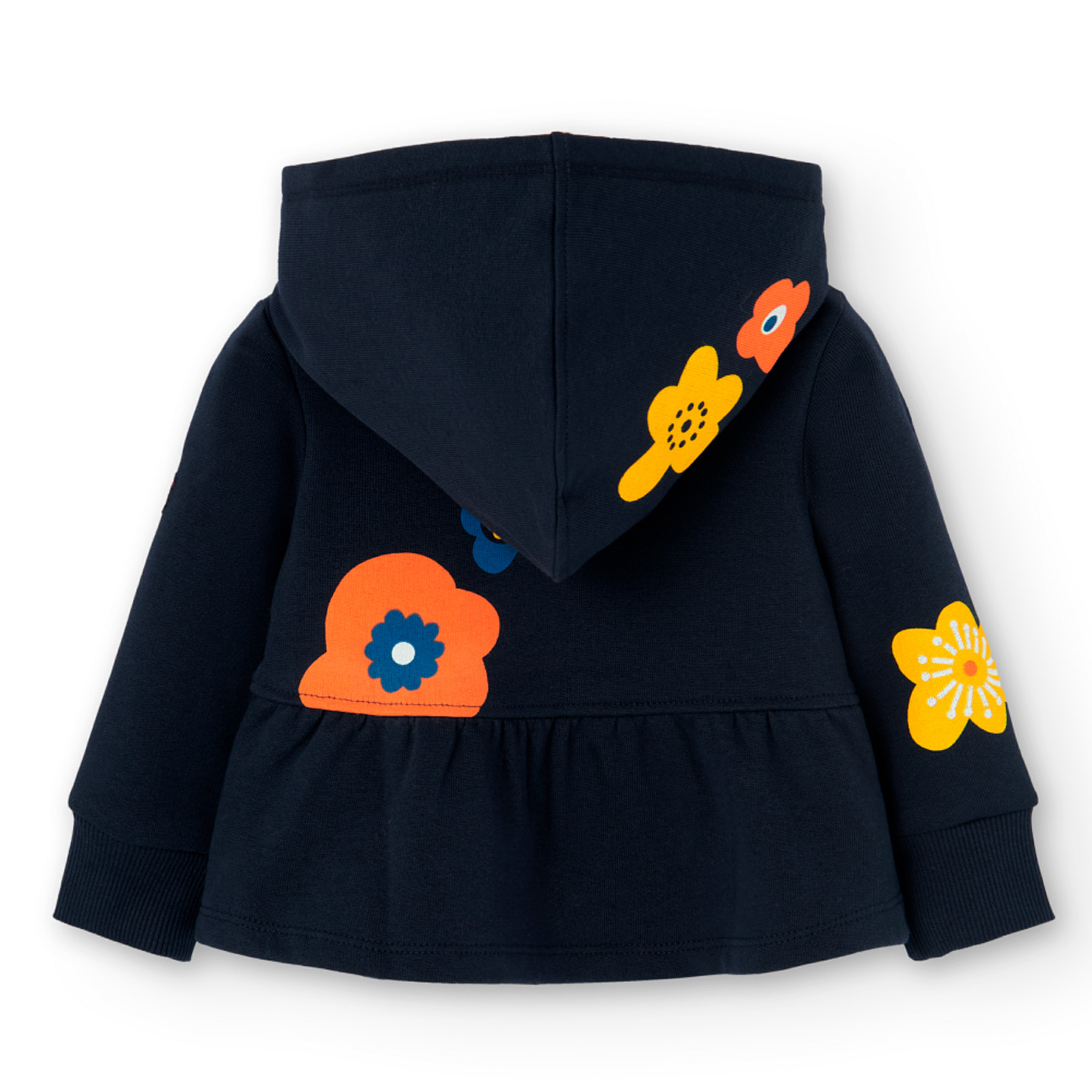 Chaqueta felpa con capucha de bebé niña