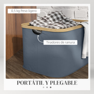 Cesto para Ropa Sucia Plegable Cesto de la Ropa Sucia 36 L con Asas para Baño Dormitorio Lavadero 44,3x33,3x26,5 cm Gris