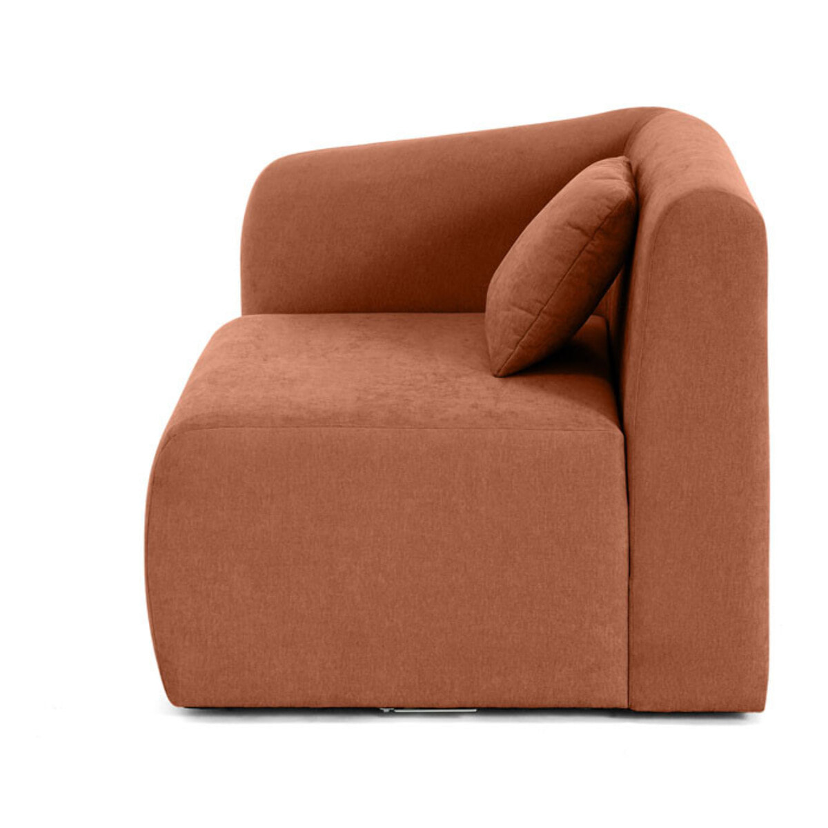 Ikare - module d'assise d'angle gauche - en tissu - Terracotta
