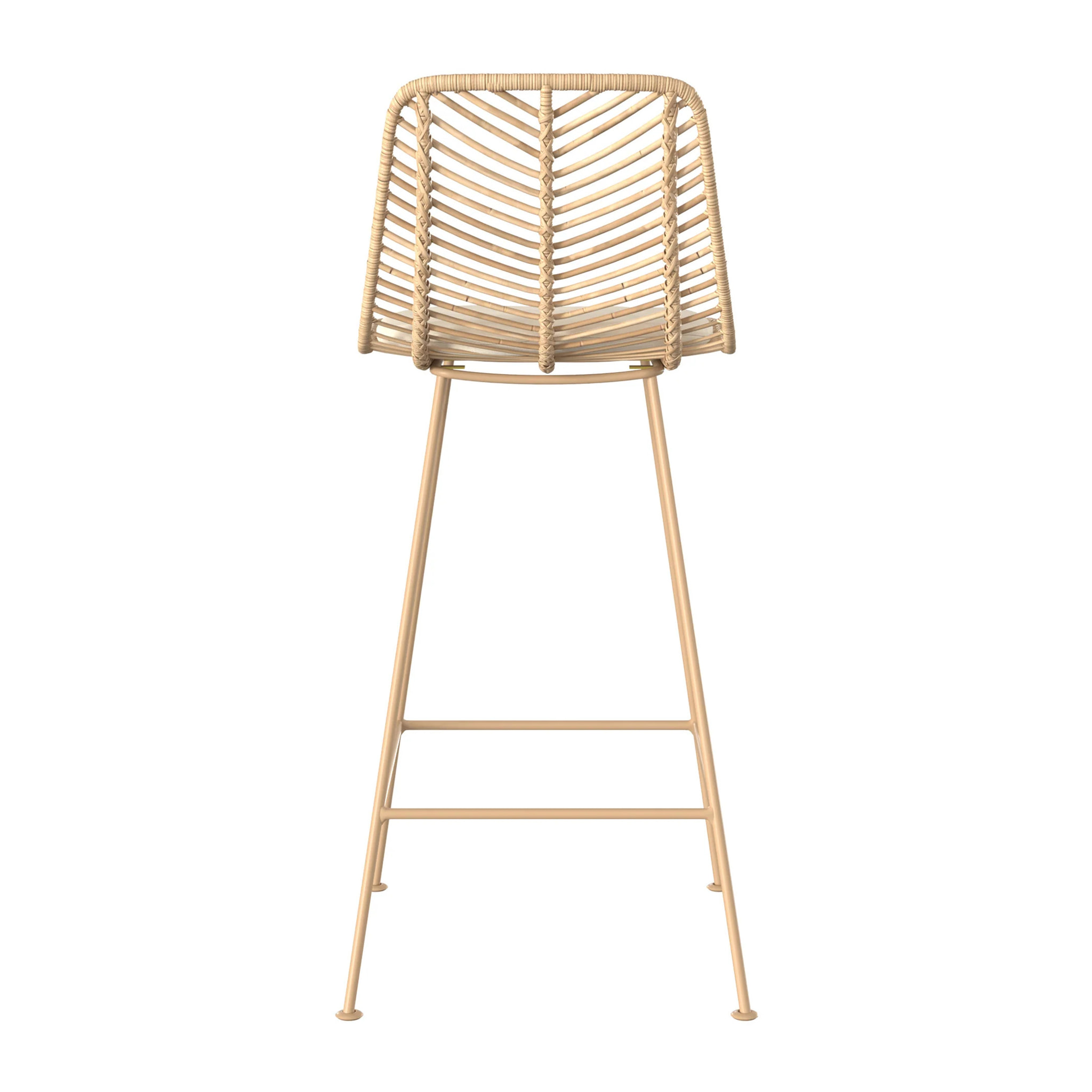 Lot de 2 chaises pour îlot central 66 cm en rotin naturel - Tamara