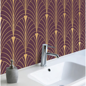 Stickers adhesivos de CERAMIKO - Art-decó in purple and gold 50x100