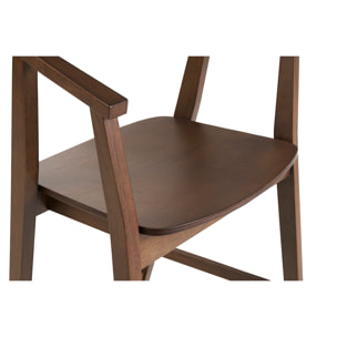 Tabourets de bar scandinaves en bois foncé (lot de 2) BAHIA