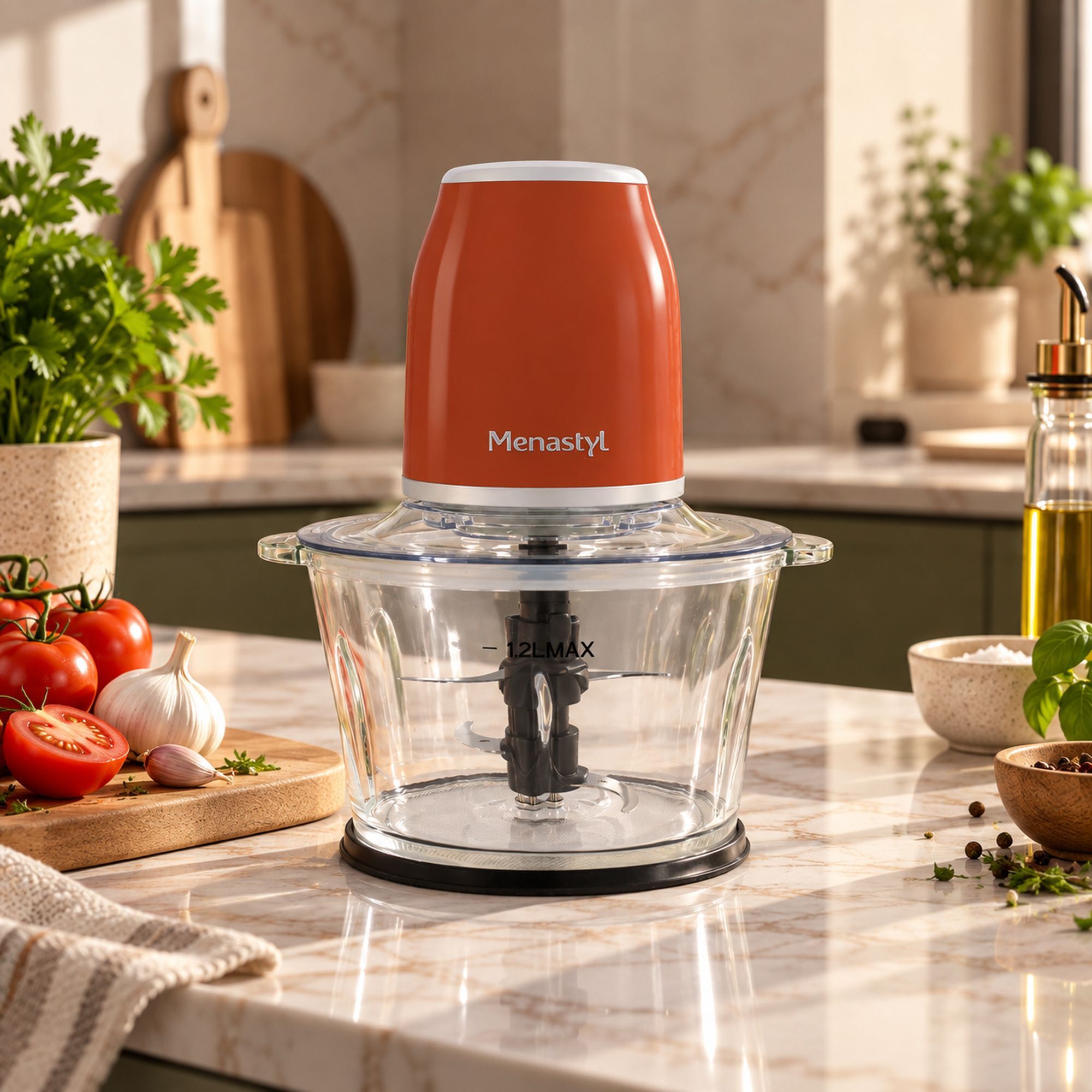 Hachoir électrique 1,2L brique RETRO