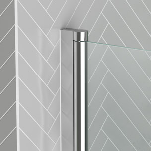 Pare baignoire Rabattable avec porte-serviette 70x120 cm - Profilé Chromé - Verre 4 mm