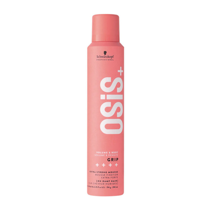 SCHWARZKOPF Osis+ Volume & Body Grip Extra Strong Mousse 200ml