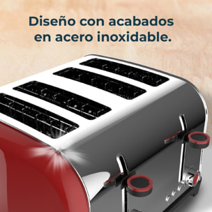 Cecotec Tostador vertical Toastin' time 1700 Double Red 1700W de Potencia Doble