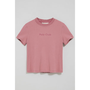 Maglietta Tori rosa cipria con logo Minimal Combo Polo Club